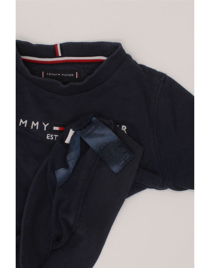 Felpa con grafica per ragazzi Tommy Hilfiger Maglione 3-4 anni in cotone blu navy