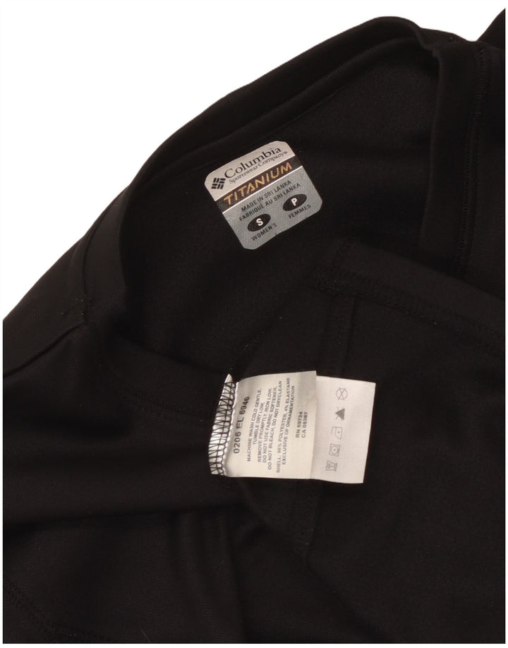 Columbia Maglietta grafica in titanio da donna manica lunga UK 10 piccola nera