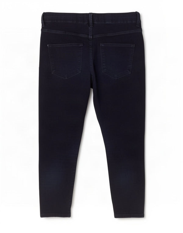 Jeans cropped da donna Marks & Spencer UK 12 medio W30 L22 cotone blu navy
