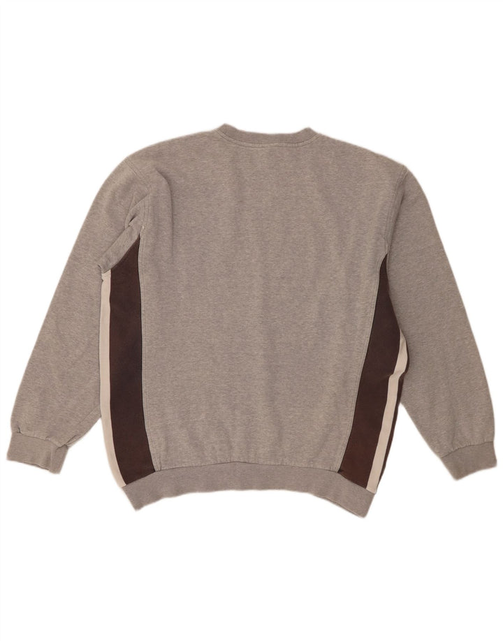 Felpa da uomo Nike Maglione grande in cotone color block grigio