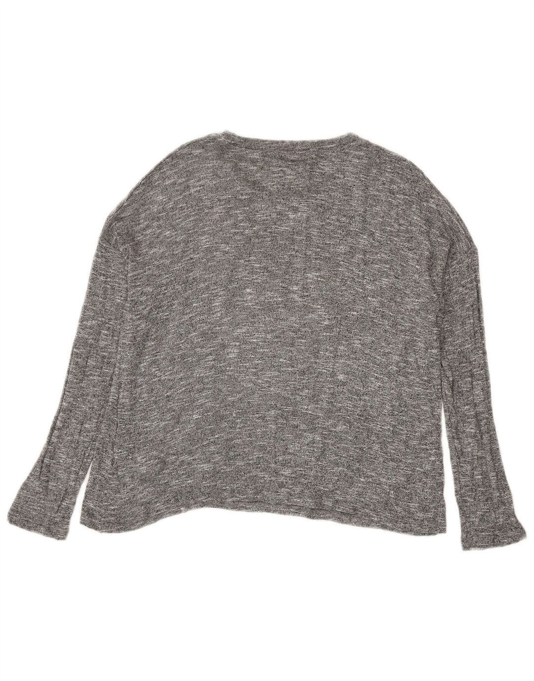 Top Zara da donna a maniche lunghe UK 14 Viscosa chiazzata grigio medio
