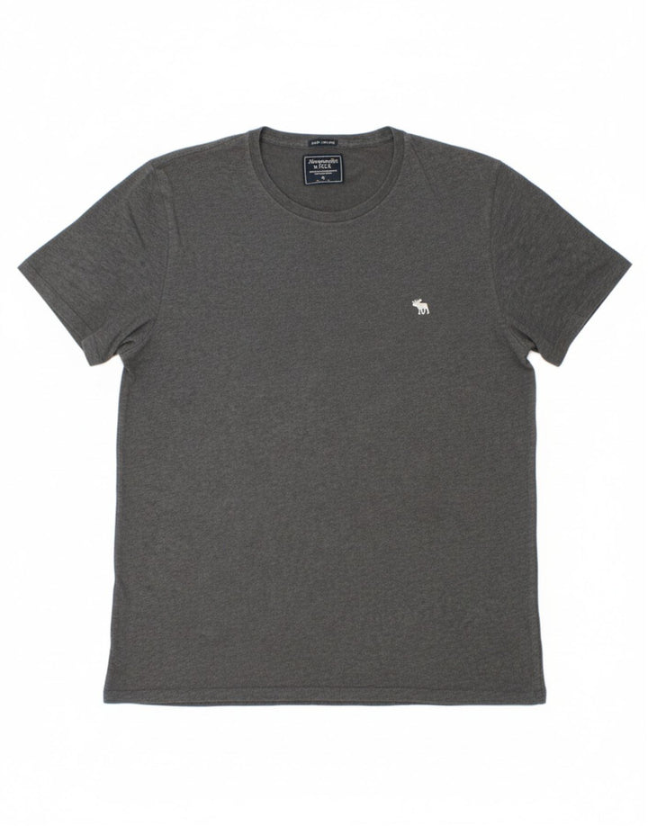 ABERCROMBIE & FITCH Mens T-Shirt Top Medium Grey Cotton