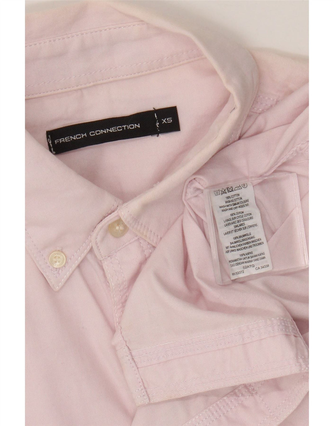 Camicia a maniche corte da uomo French Connection XS in cotone rosa