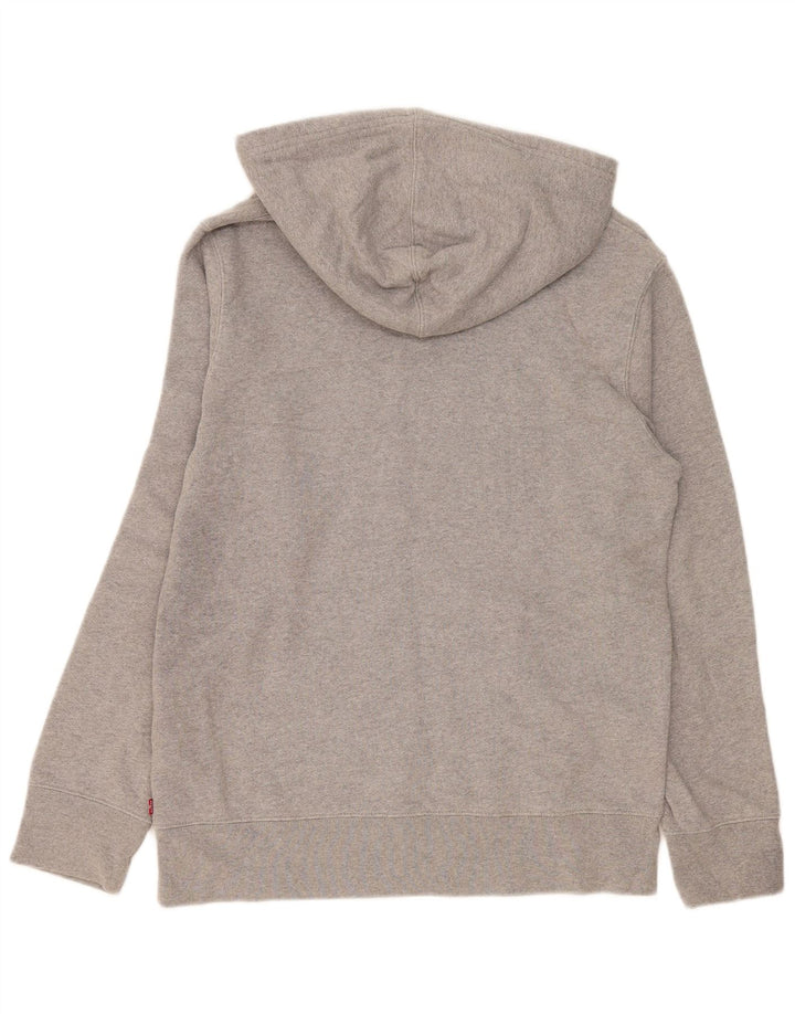 Maglione con cappuccio grafico da uomo Levi's in cotone chiazzato grigio medio
