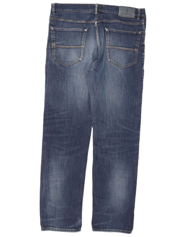 Jeans Straight Uomo Trussardi IT 52 XL W38 L32 Blu Cotone