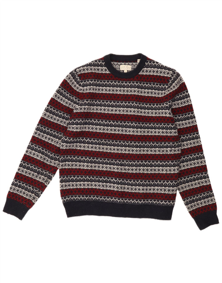 Maglione maglione girocollo da uomo Jack Wills medio blu navy Fair Isle