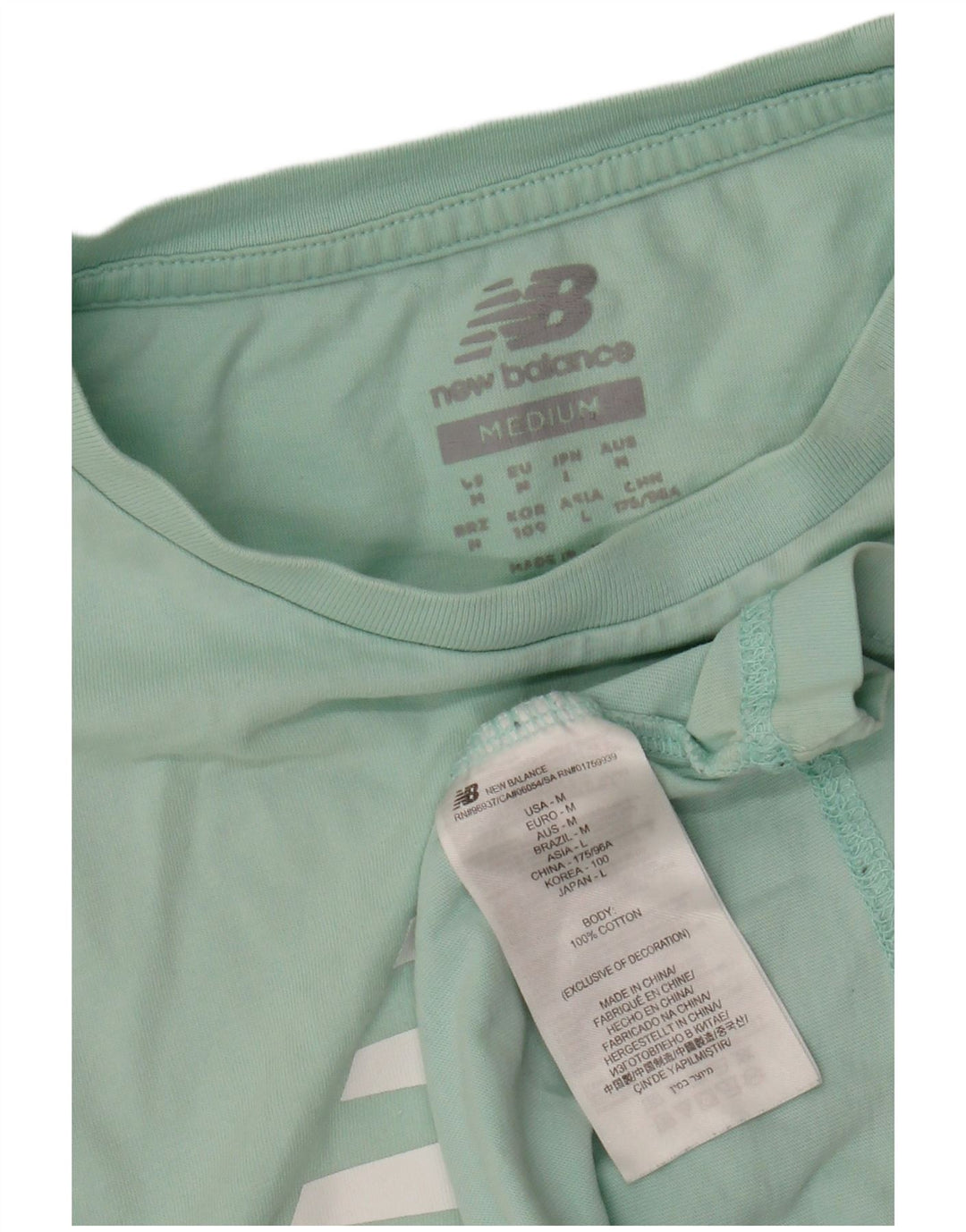 Maglietta grafica da donna NEW BALANCE Top UK 14 Cotone verde medio