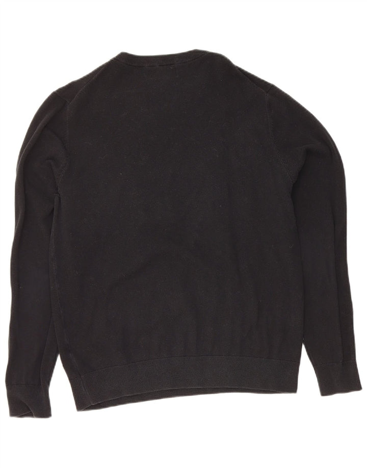 Maglione maglione girocollo con grafica da uomo Zara blu navy medio