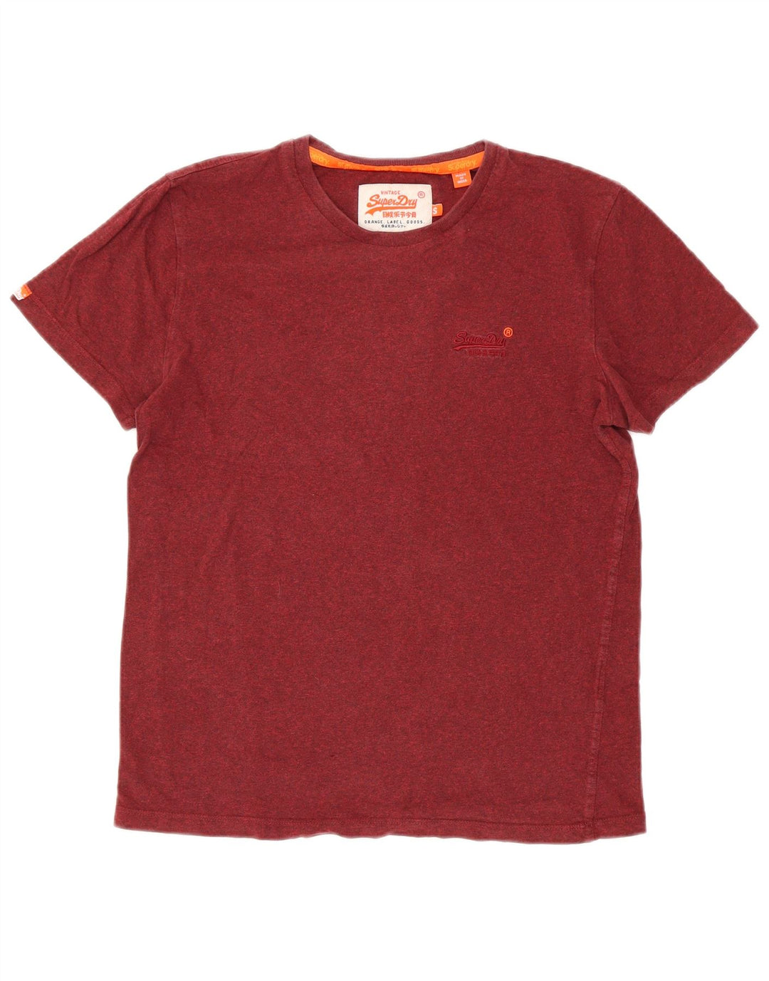 T-shirt da uomo SUPERDRY Top piccolo in cotone chiazzato rosso