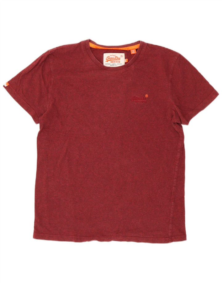 T-shirt da uomo SUPERDRY Top piccolo in cotone chiazzato rosso