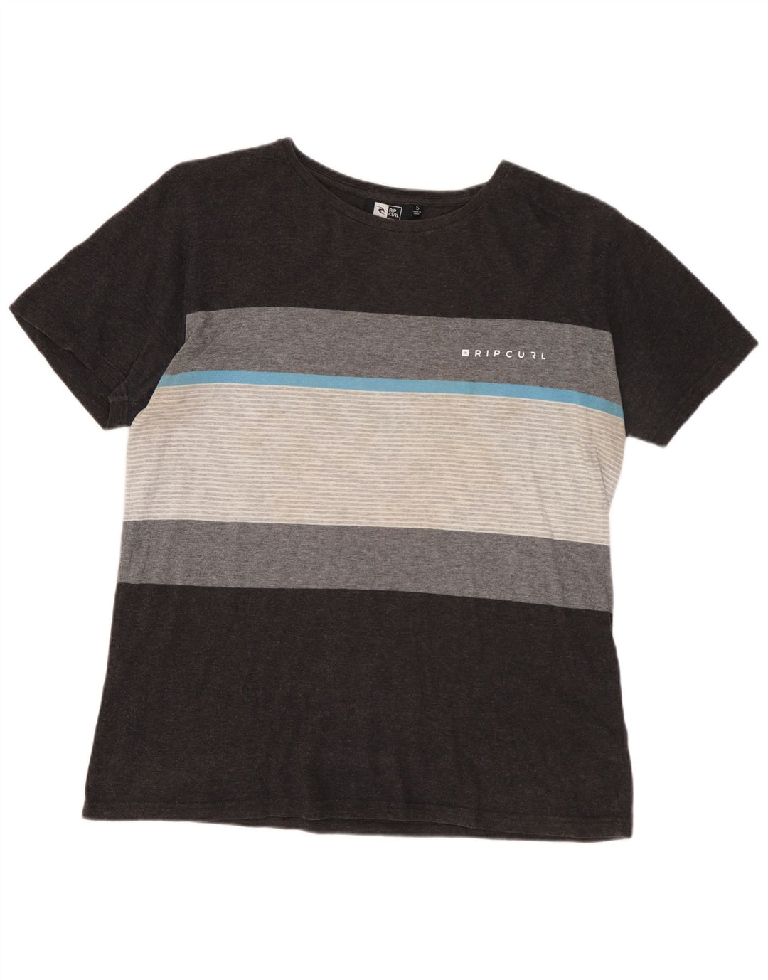 RIP CURL T-shirt da uomo con vestibilità standard, top piccolo a righe grigie