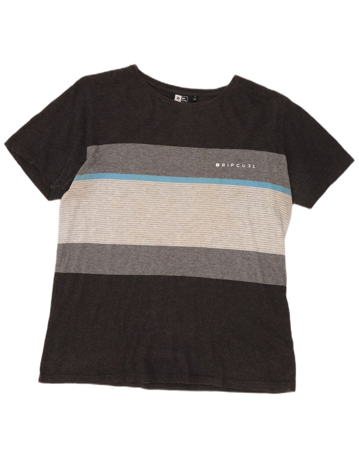 RIP CURL T-shirt da uomo con vestibilità standard, top piccolo a righe grigie