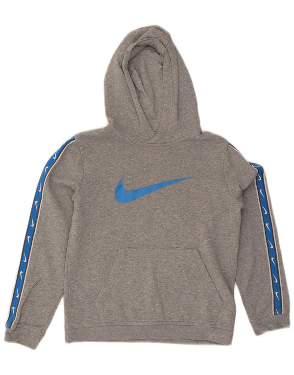 Felpa con cappuccio grafica Nike da bambino, 12-13 anni, in cotone color block grigio grande