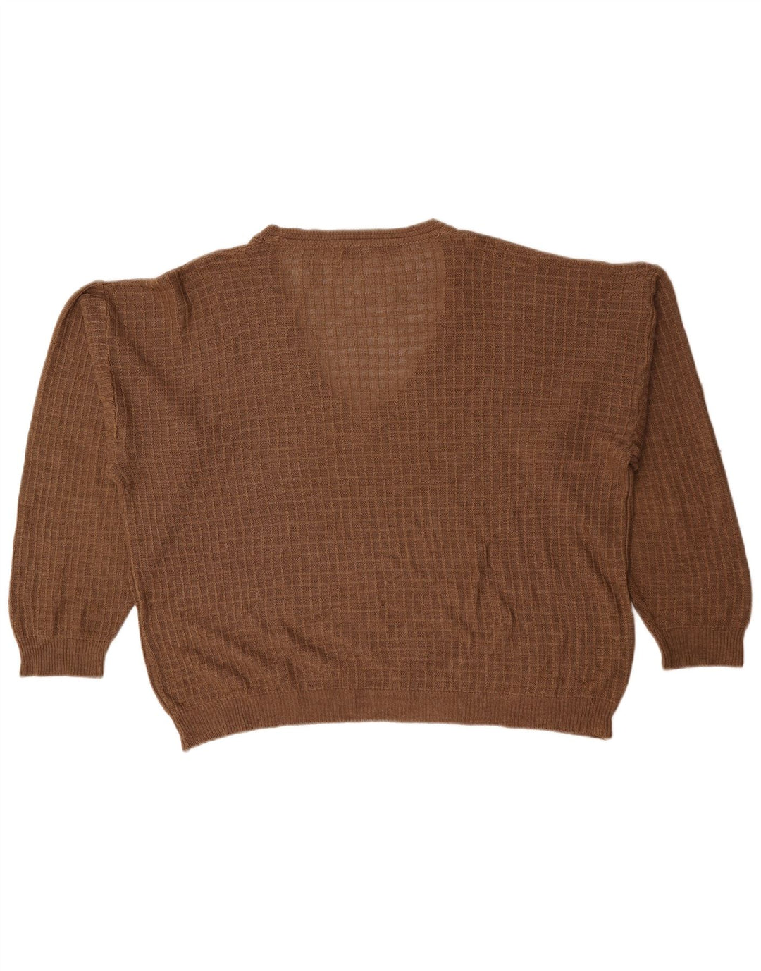 Pierre Cardin Maglione oversize da uomo con scollo a V IT 56 2XL Marrone a quadri
