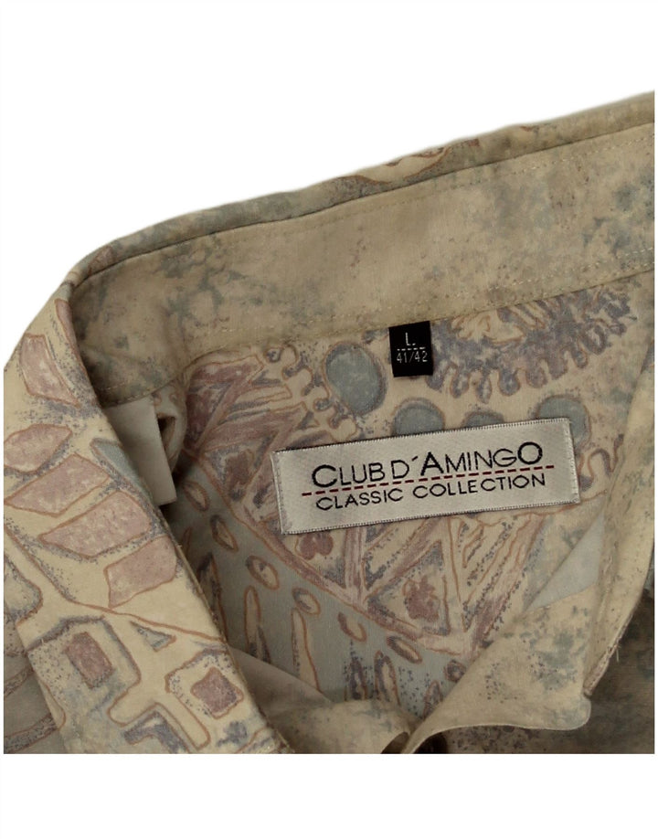 Club D'Amingo Camicia da uomo con motivo astratto taglia 41/42 grande multicolore