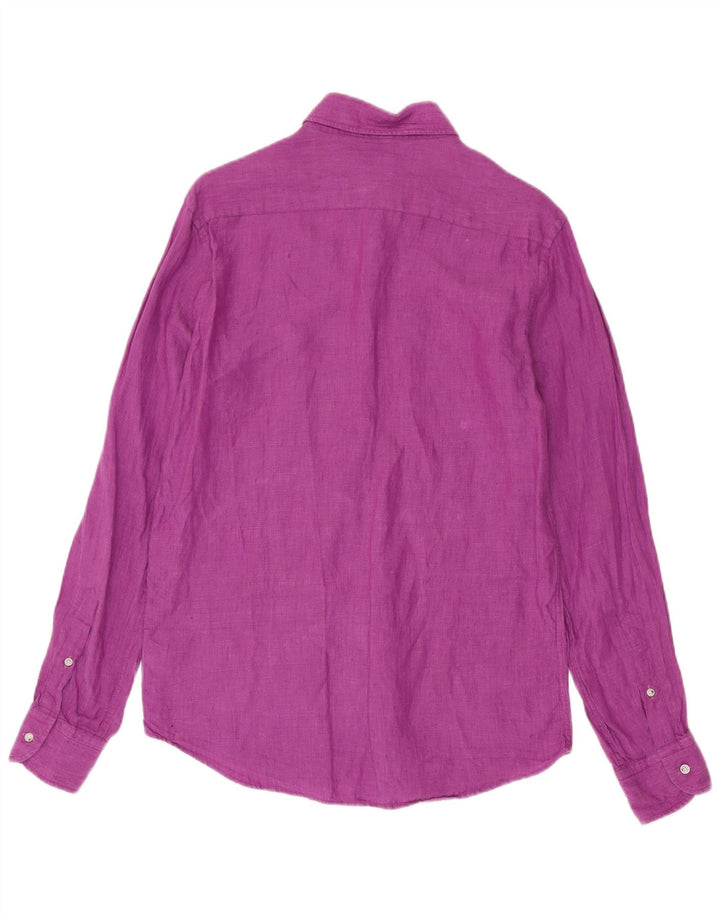 Camicia da uomo Massimo Dutti Lino viola medio