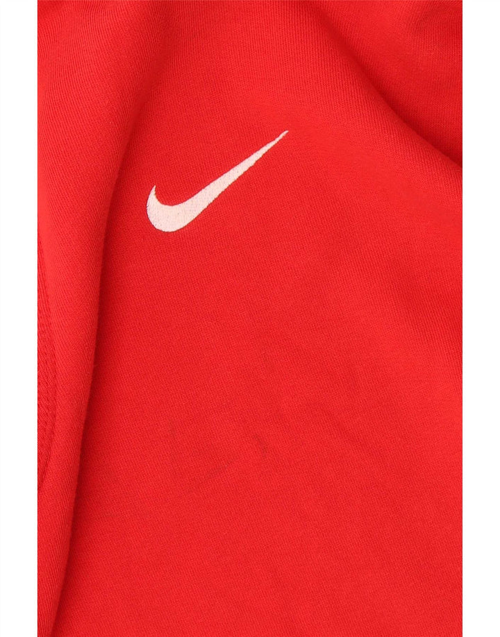 Felpa con cappuccio grafica Nike da uomo in cotone rosso medio