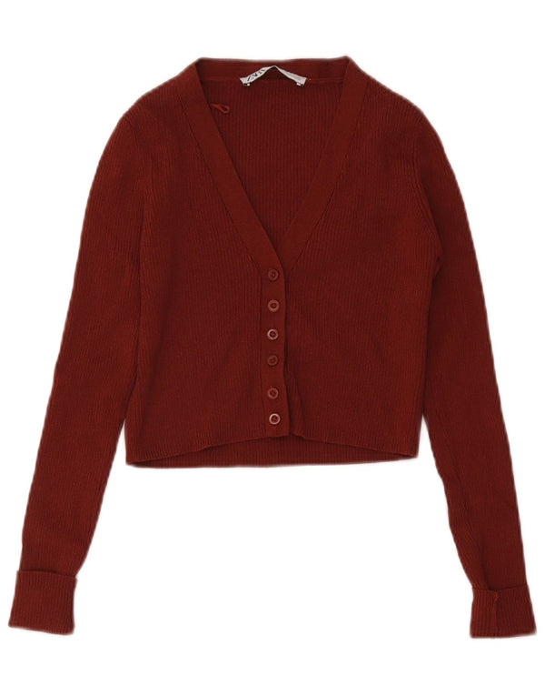 Maglione cardigan corto da donna Zara UK 4 XS viscosa marrone