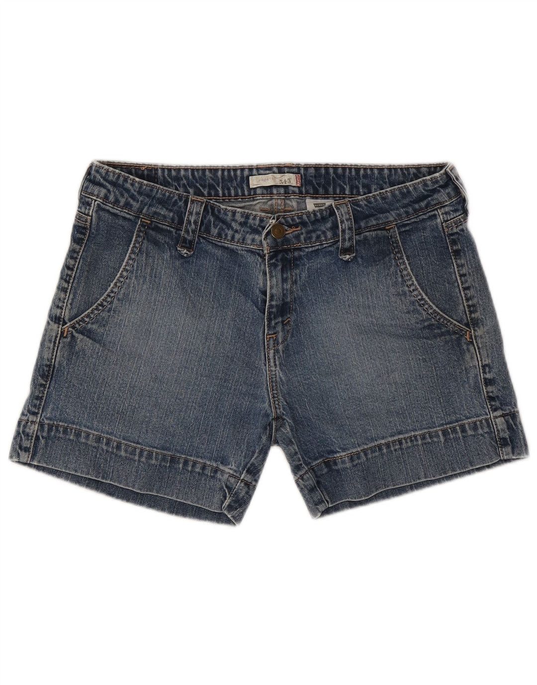 LEVI'S Pantaloncini di jeans 545 da donna US 10 Large W32 Cotone blu
