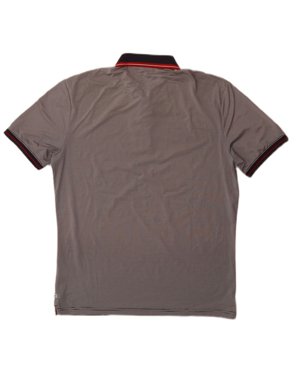 Polo da uomo Calvin Klein in poliestere gessato grigio medio
