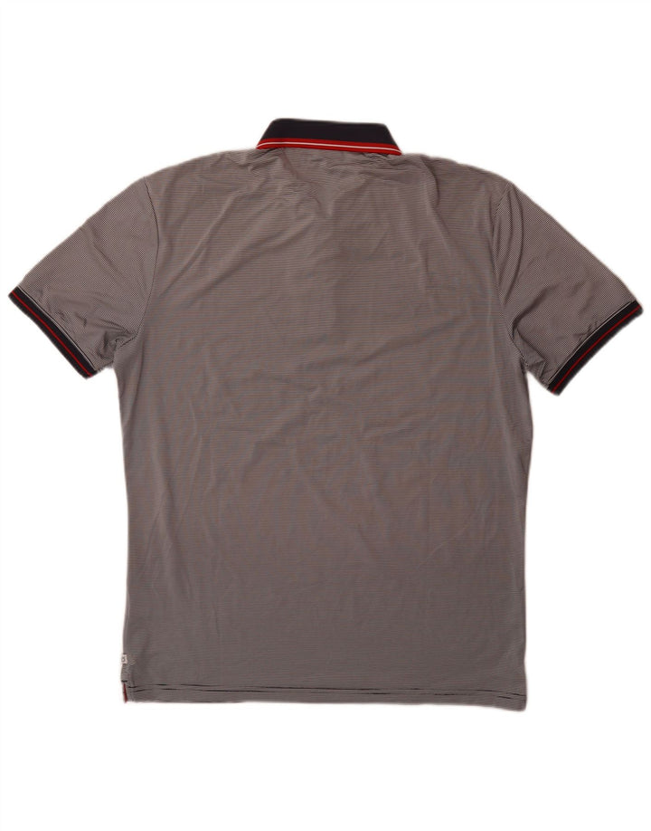 Polo da uomo Calvin Klein in poliestere gessato grigio medio