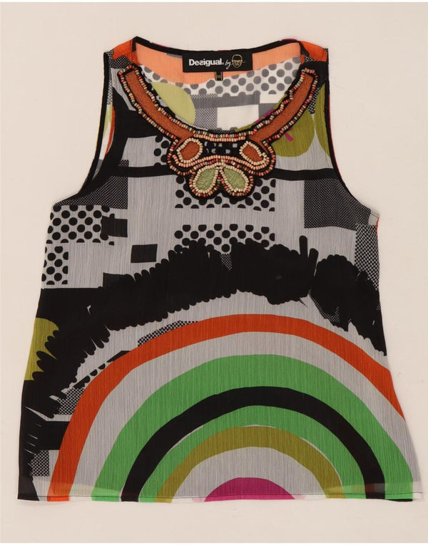 DESIGUAL Camicetta grafica da donna Top UK 6 XS Multicolore geometrico