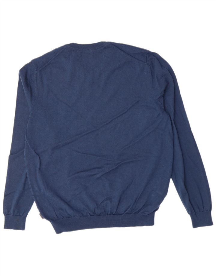 Maglione da uomo HUGO BOSS con scollo a V XL in lana blu navy