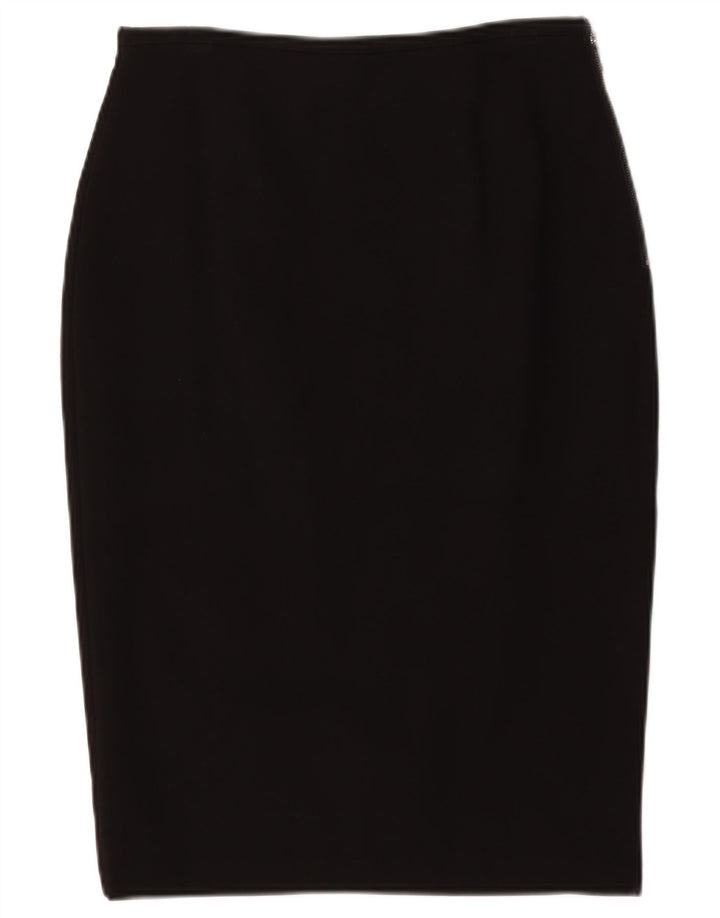 Gonna a tubino da donna Marks & Spencer UK 12 media W30 viscosa nera