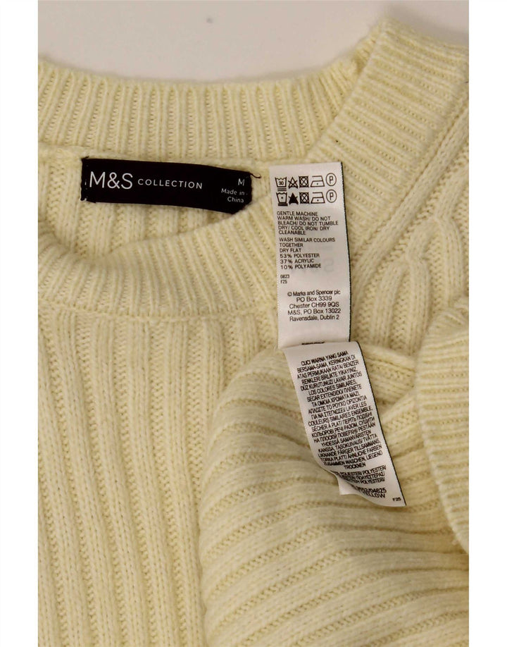 Maglione maglione girocollo da donna Marks & Spencer UK 14 giallo medio