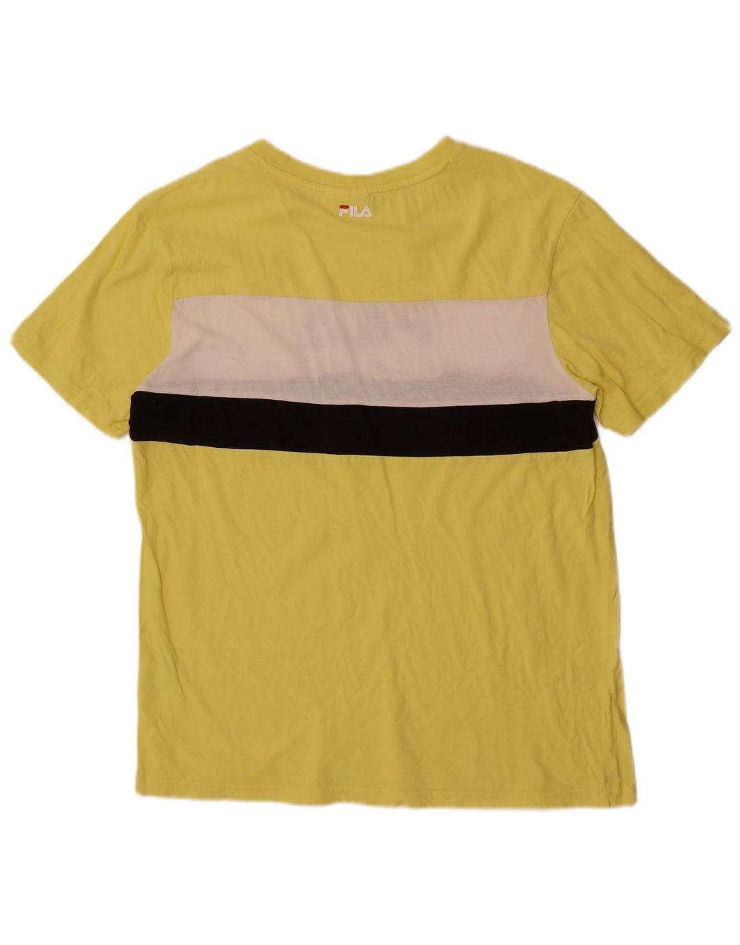 T-shirt grafica da uomo Fila Top in cotone color block giallo medio
