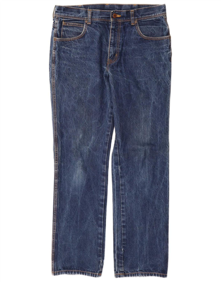 Jeans dritti da uomo Wrangler vestibilità regolare W34 L32 cotone blu