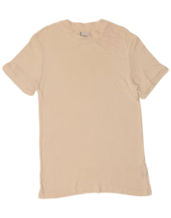 T-shirt Zara da uomo Top media bianco sporco