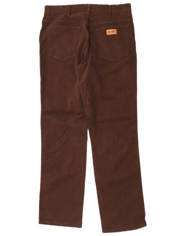 Pantaloni casual dritti elasticizzati Texas da uomo Wrangler W34 L32 cotone marrone