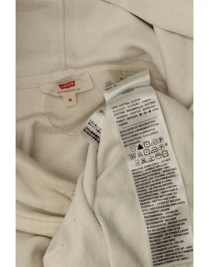 Maglione con cappuccio oversize grafico da donna Levi's UK 14 Cotone bianco medio