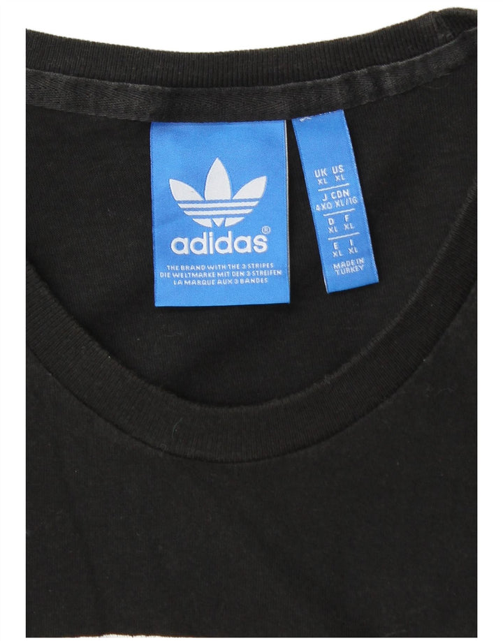 Maglietta grafica Adidas da uomo a tre strisce XL nera