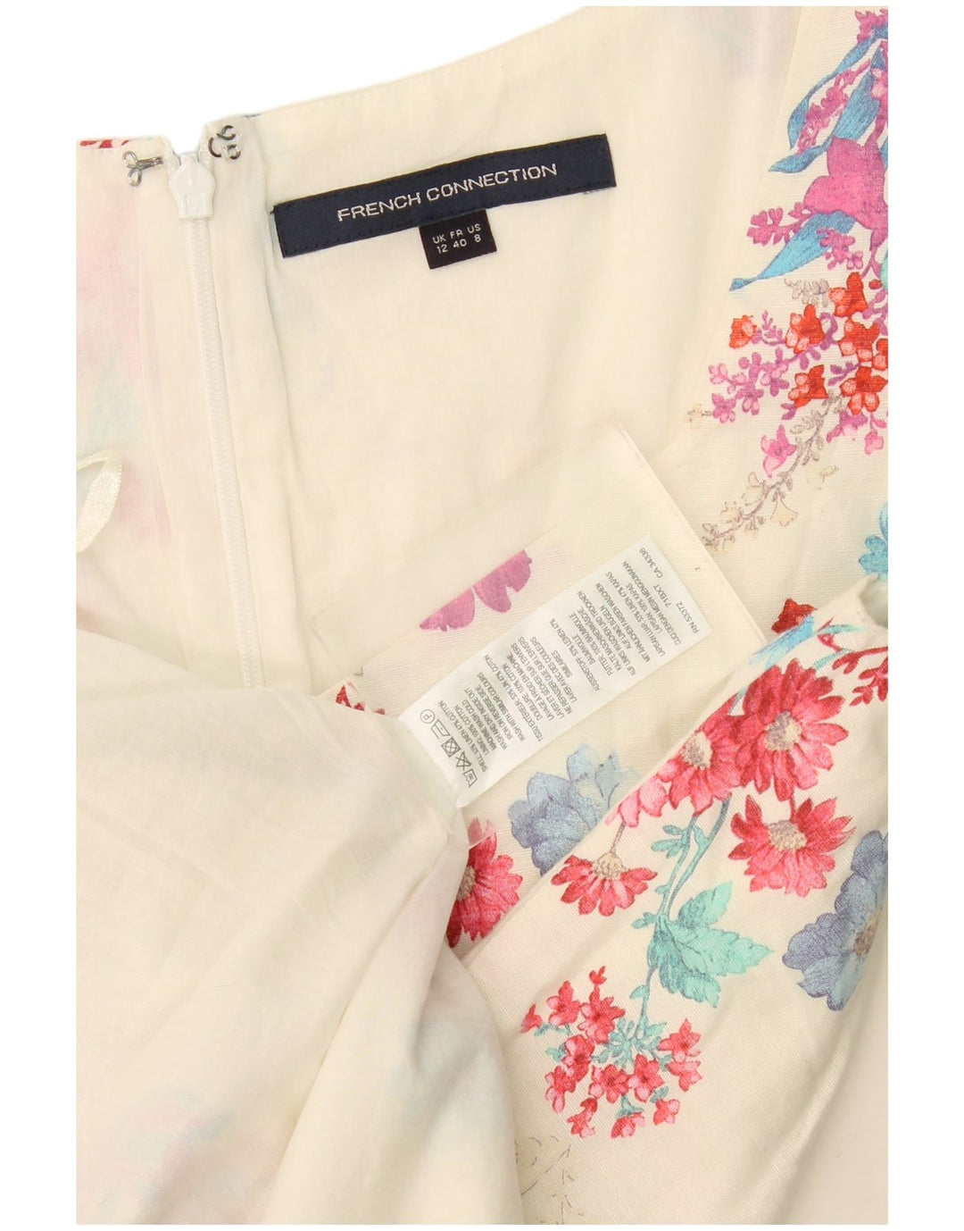 Abito a trapezio da donna French Connection UK 12 medio bianco sporco floreale