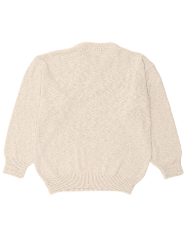 Maglione maglione girocollo da donna vintage UK 18 XL Grigio