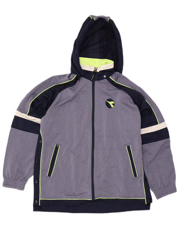 Giacca da tuta da uomo con cappuccio Diadora UK 38 Small Blue Colourblock