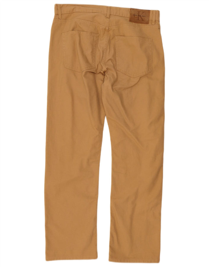 Jeans dritti da uomo Calvin Klein W33 L29 cotone beige