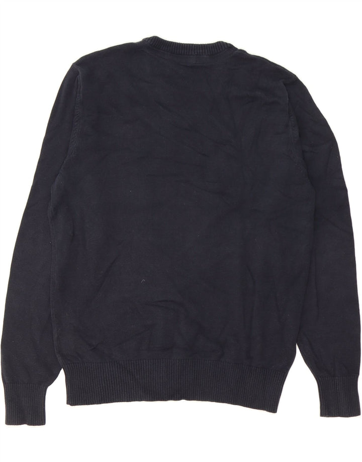 NORTH SAILS Mens V-Neck Jumper Sweater Small Navy Blue Cotton Vintage North Sails and Second-Hand North Sails from Messina Hembry 