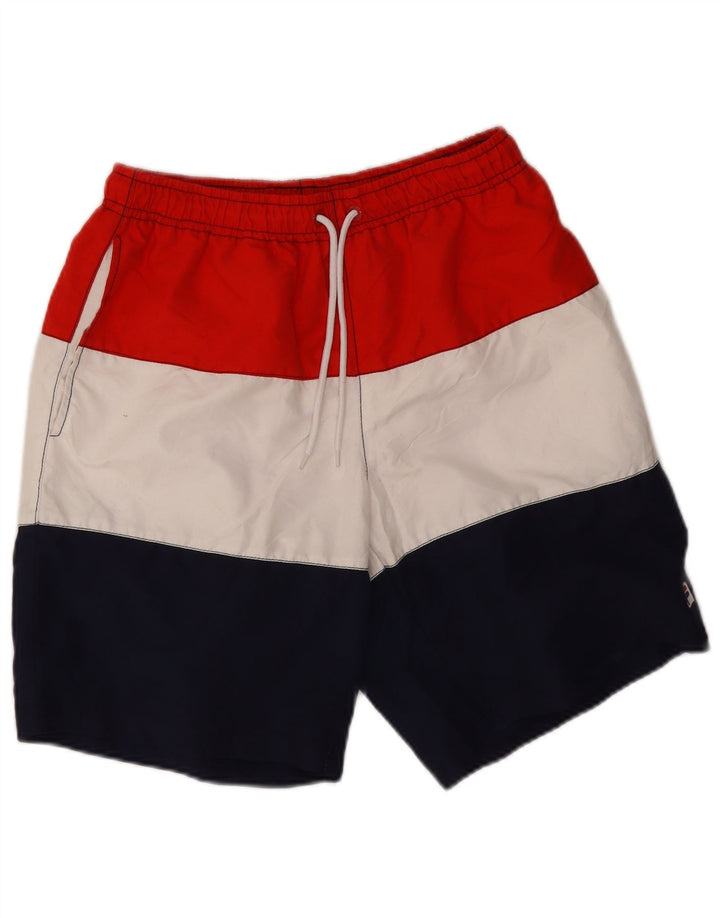Pantaloncini da bagno da uomo Fila grandi in poliestere color block multicolore