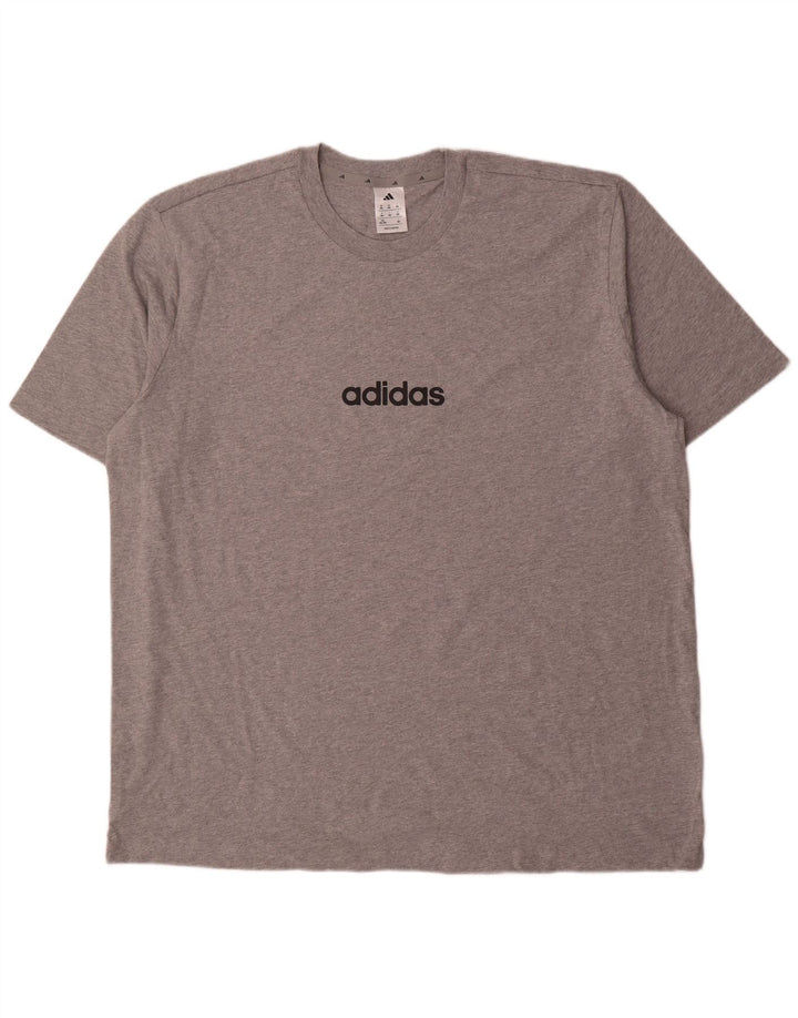 T-shirt Adidas da uomo Top 2XL in cotone grigio