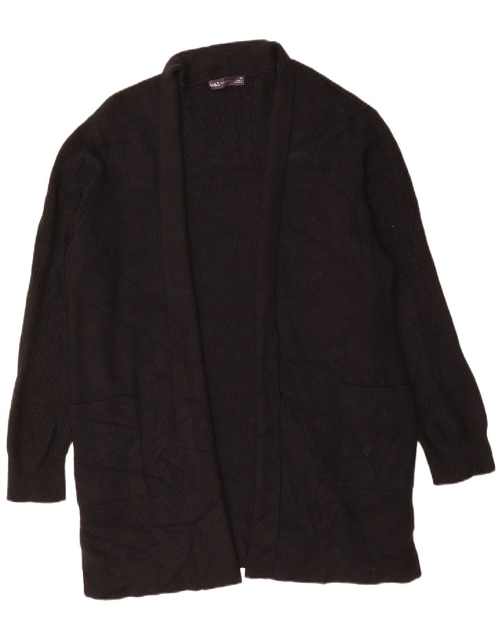 Maglione cardigan aperto lungo da donna Marks & Spencer UK 24 4XL Nero