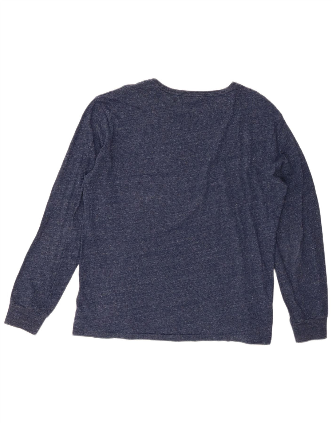 RALPH LAUREN Top da uomo a manica lunga grande in cotone screziato blu navy