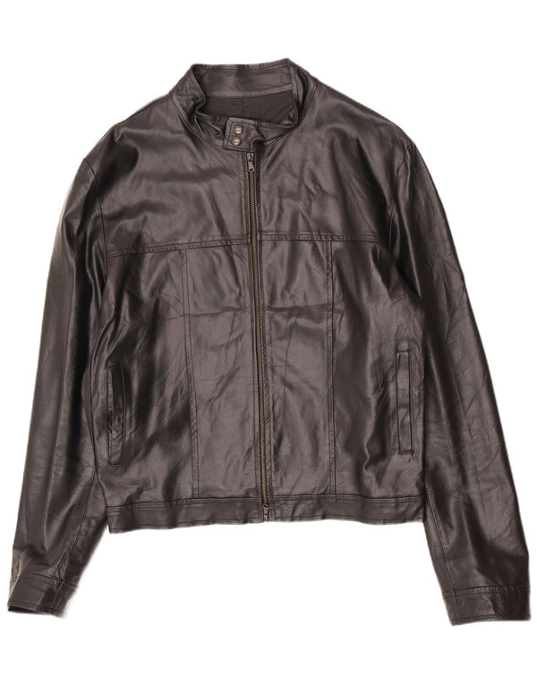 Giubbotto bomber in pelle da uomo Imperial UK 40 Large Nero