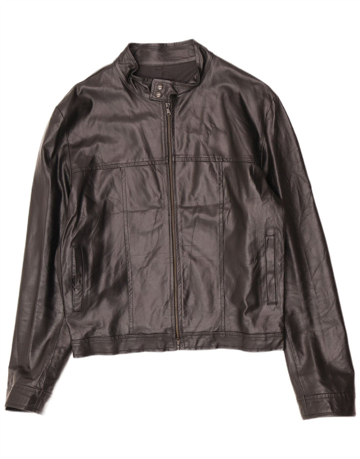 Giubbotto bomber in pelle da uomo Imperial UK 40 Large Nero