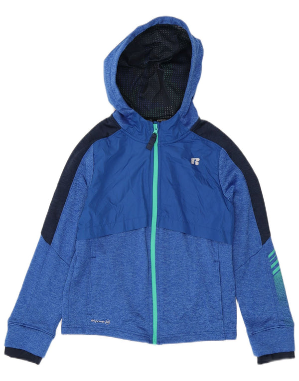 Maglione con cappuccio e zip per ragazzi Russell Athletic, 10-11 anni, grande, blu