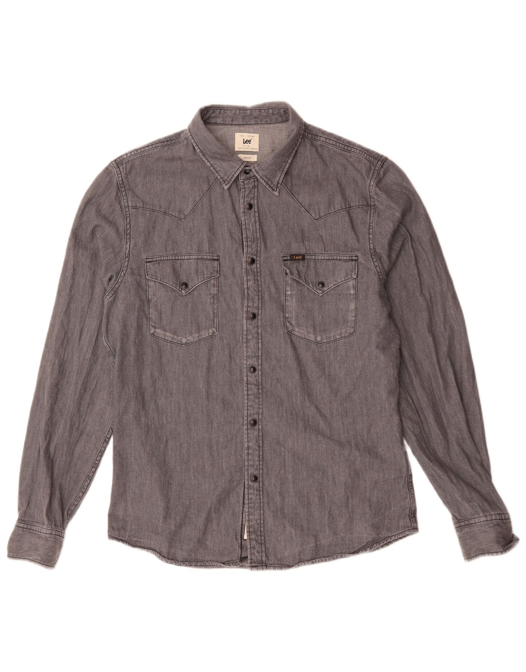 Camicia in denim slim fit da uomo Lee grande cotone grigio