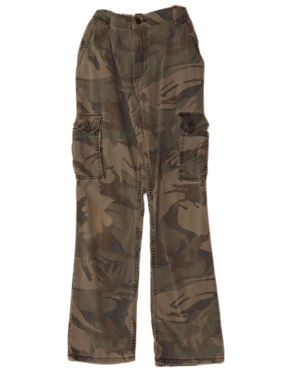 Pantaloni cargo dritti da ragazzo Wrangler 11-12 anni W22 L27 mimetico kaki