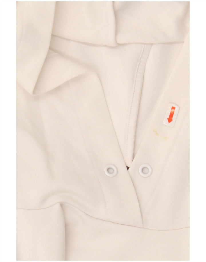 Felpa con cappuccio grafica da donna Adidas UK 8/10 Small Poliestere bianco